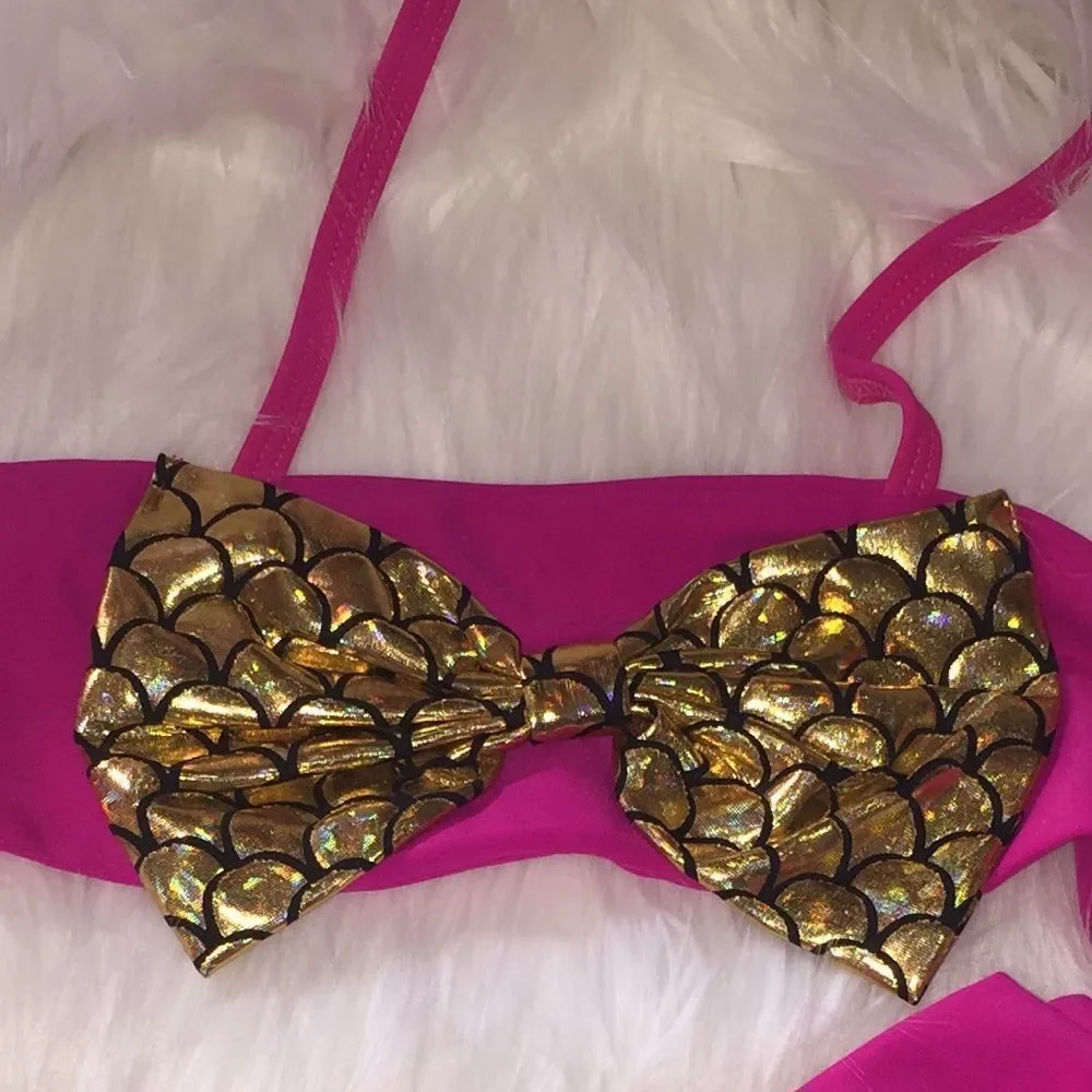 2pc Holographic Mermaid Bathing Suit
